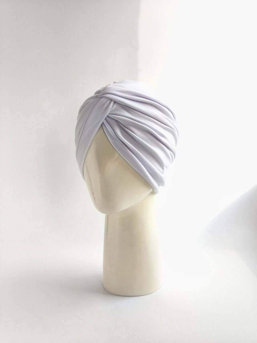 Gorro Turbante Cruzado - Blanco Puro