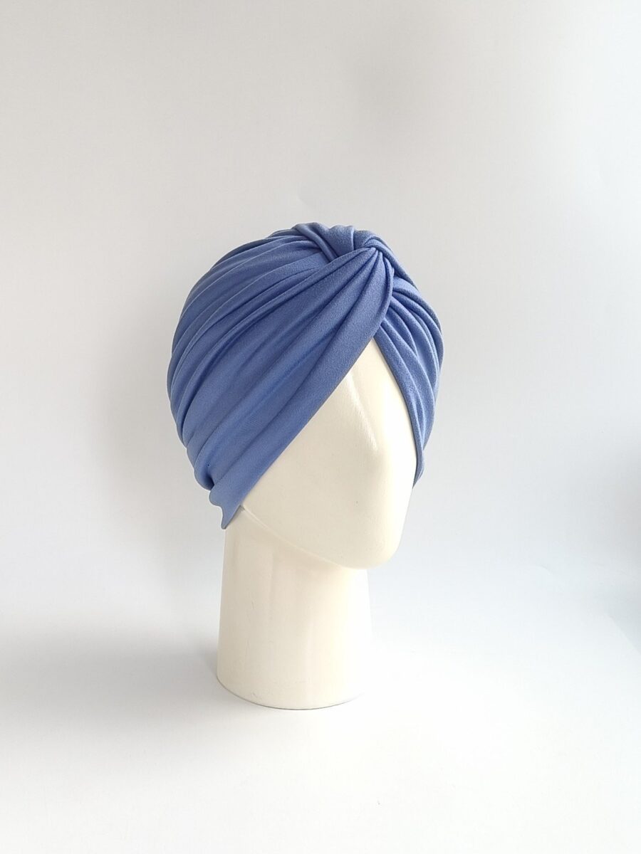 Gorro Turbante Cruzado - Azul Italiano