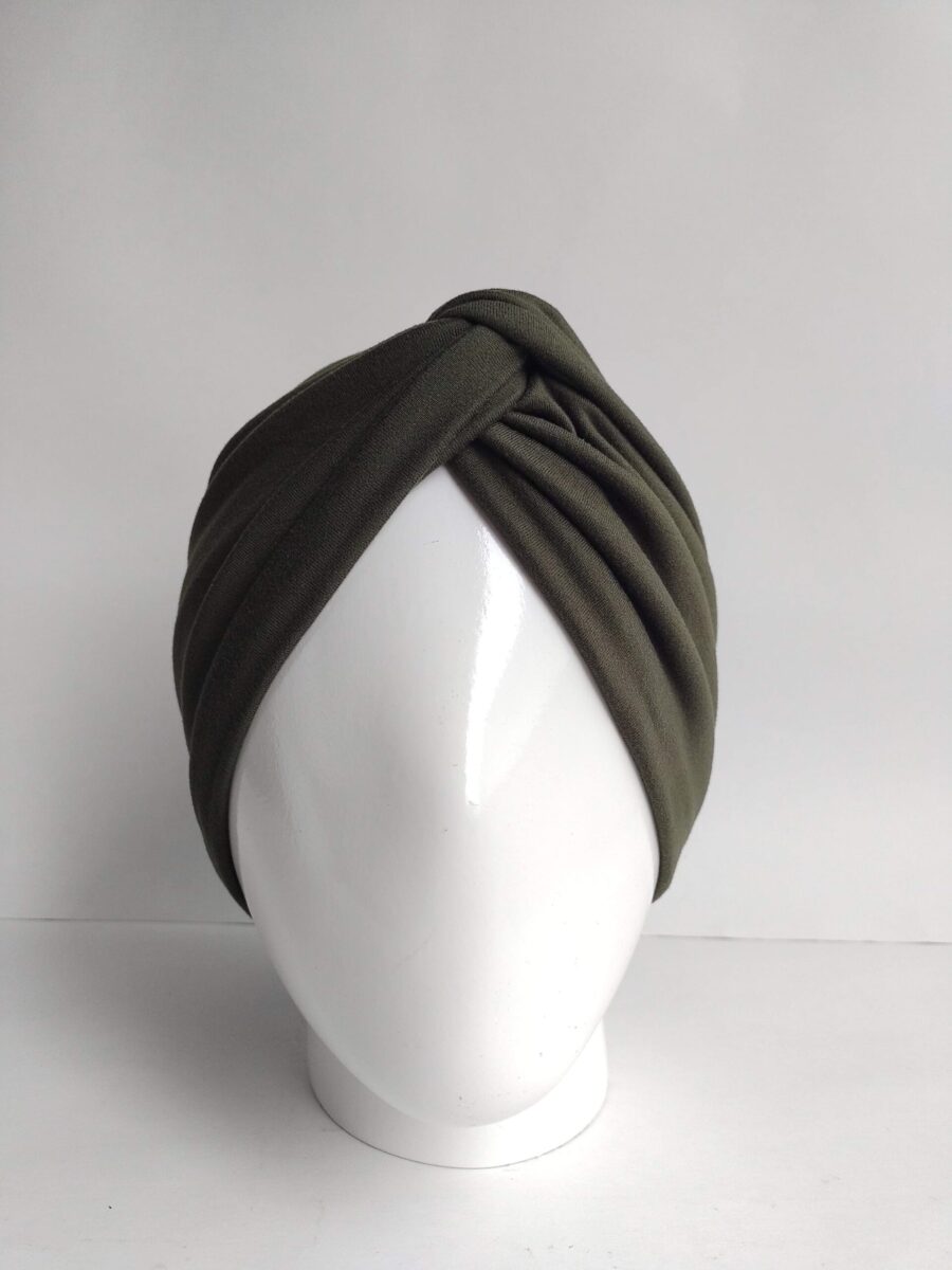 Gorro Turbante Cruzado - Verde Militar - Imagen 3