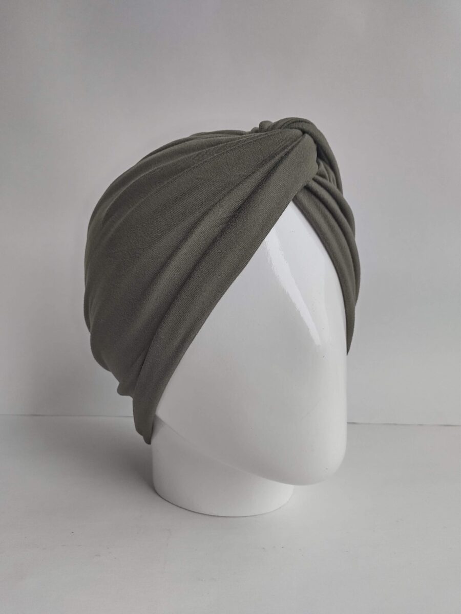 Gorro Turbante Cruzado - Verde Militar - Imagen 2