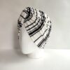 Gorro Turbante Cruzado - Rayas Negras.