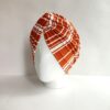 Gorro Turbante Cruzado - Rayas Ladrillo.