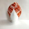 Gorro Turbante Cruzado - Rayas Ladrillo. - Imagen 2