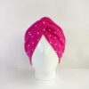 Gorro Turbante Cruzado - Polka Dot Fucsia . - Imagen 2