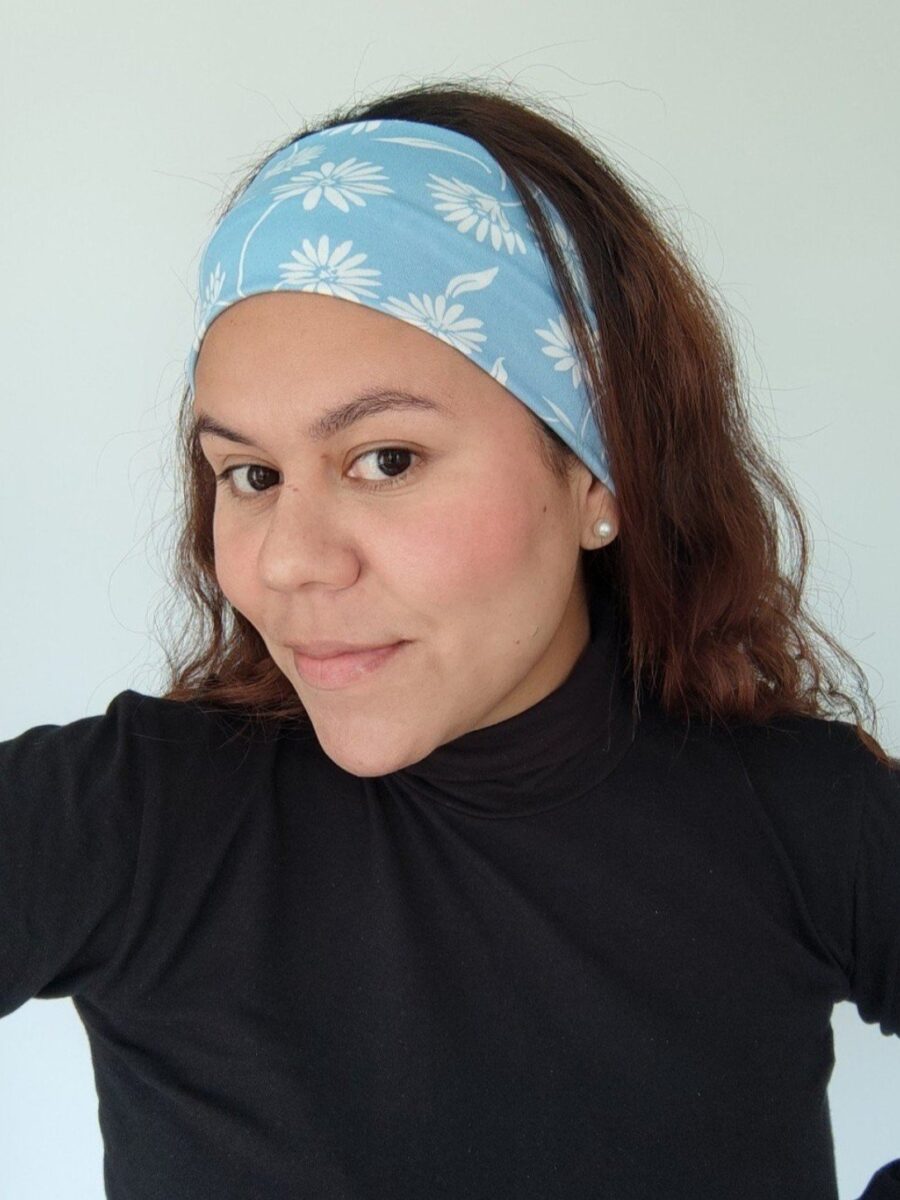 Vincha estilo discreto chantal - Floral Celeste.