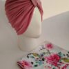 Gorro con pañoleta - palo de rosa. - Imagen 2