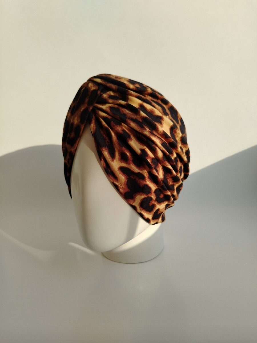Gorro Turbante Cruzado - Animal Print. - Imagen 2