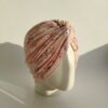 Gorro Turbante Cruzado - mini flores Rosa. - Imagen 2