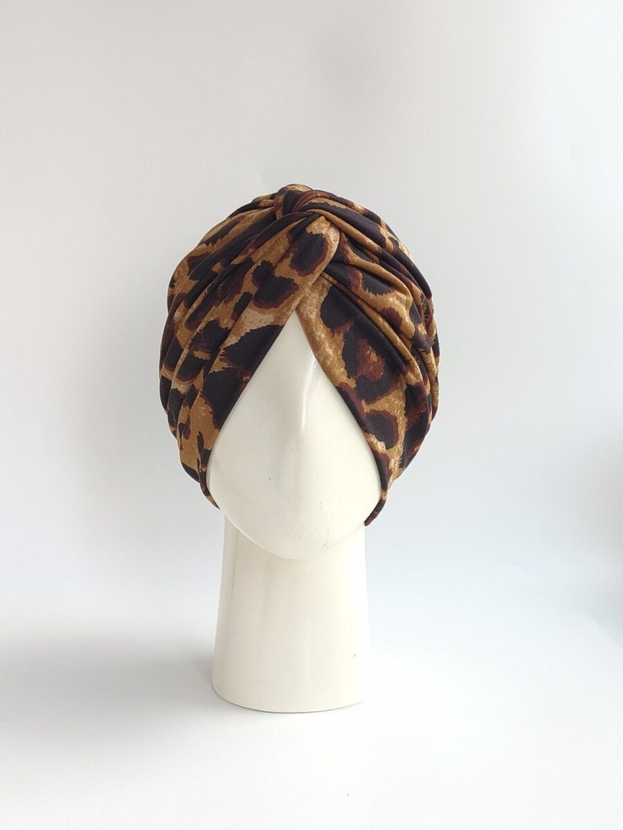 Gorro Turbante Cruzado - Animal Print.
