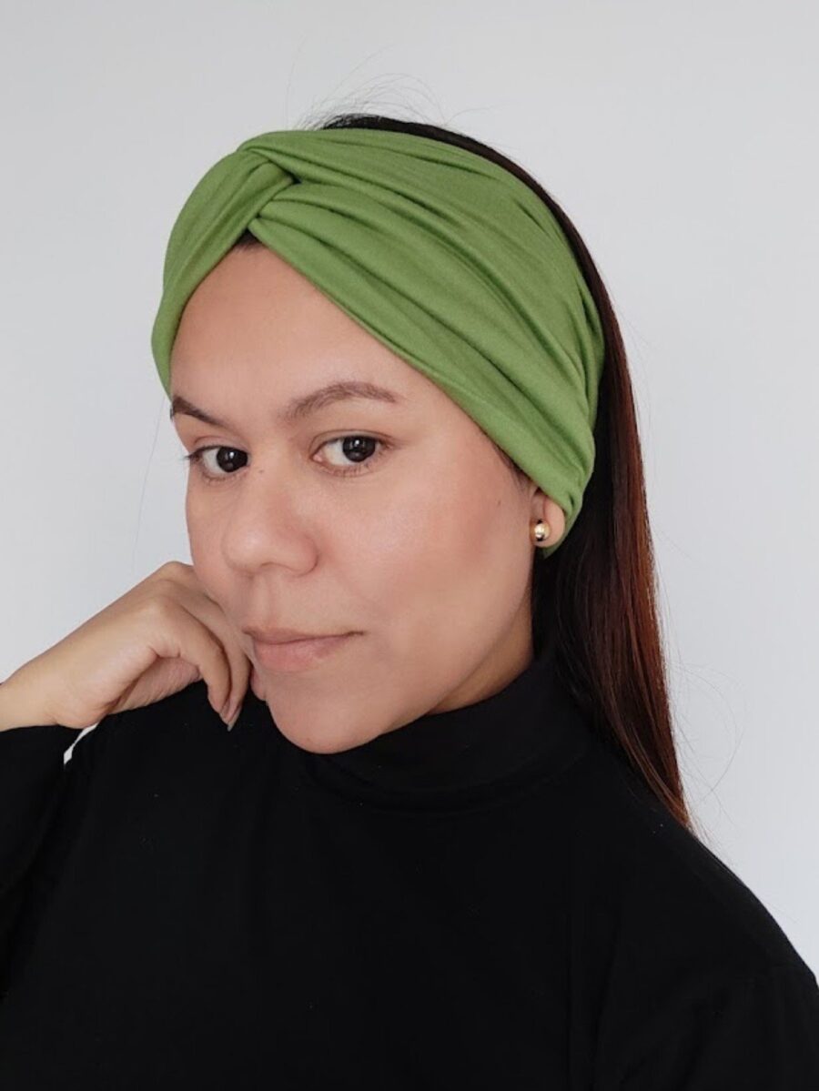 Vincha Cruzada Guadalupe - Verde Olivo.