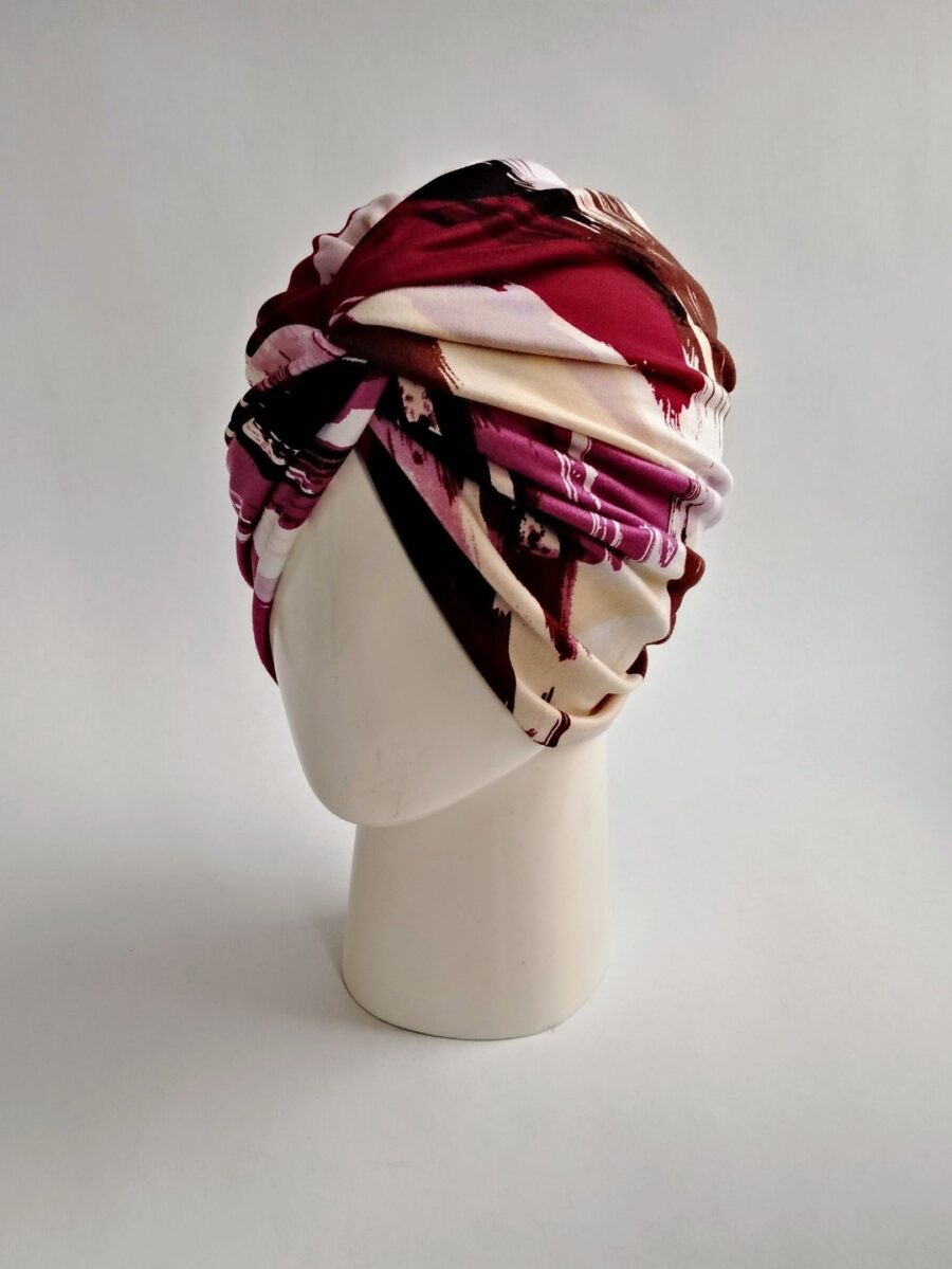 Gorro Turbante Cruzado - Multicolor abstracto.
