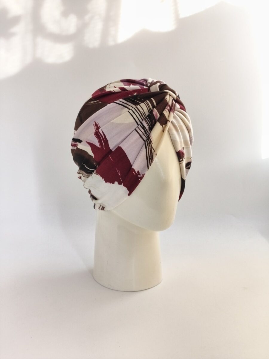 Gorro Turbante Cruzado - Multicolor abstracto.