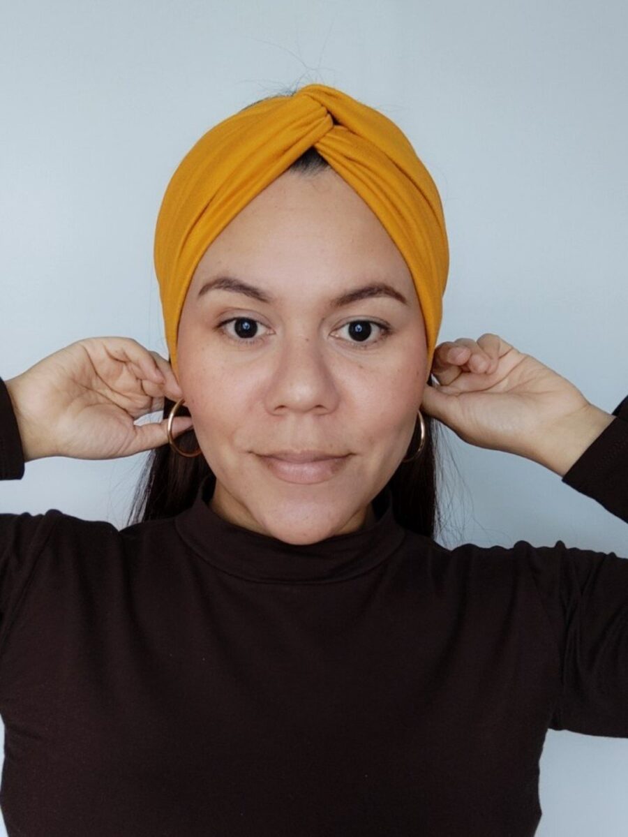 Vinchas cruzadas Guadalupe - Mostaza.