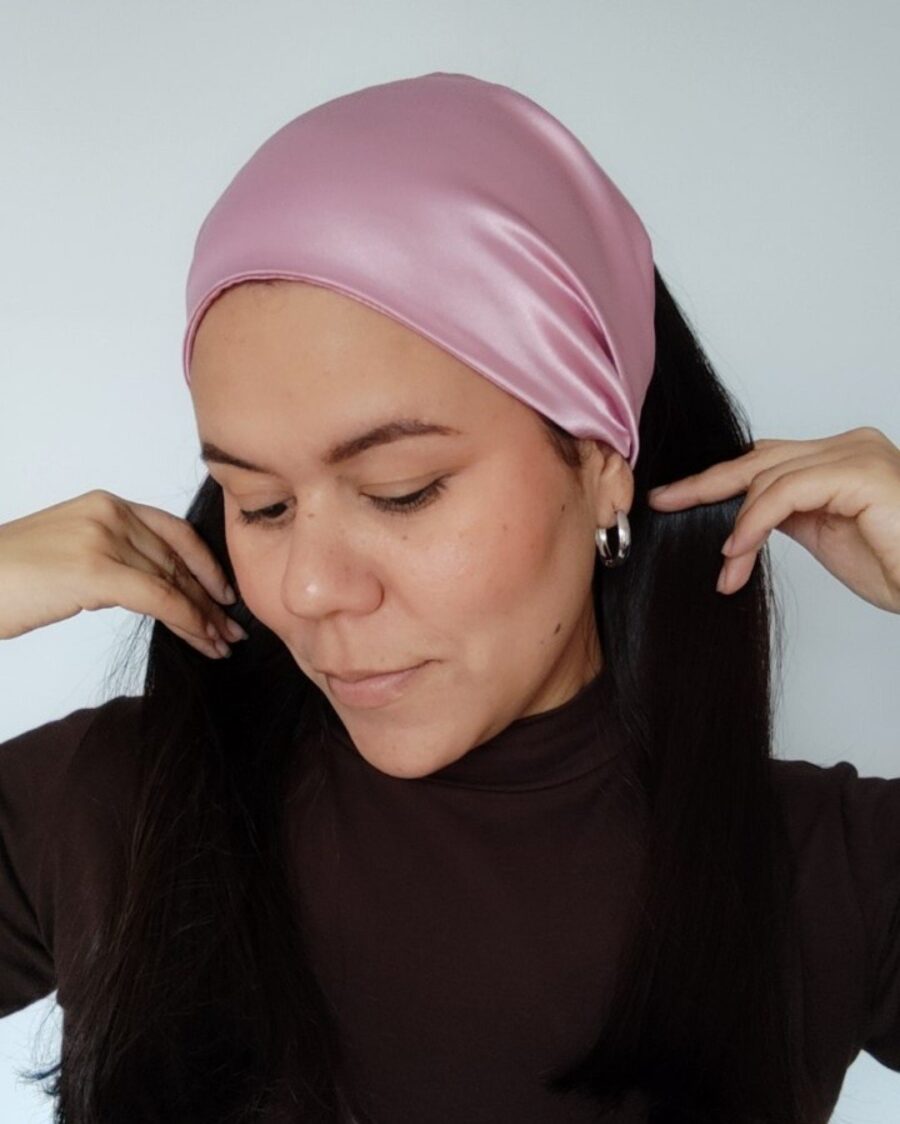 Vincha Estilo Bohemio - Satin Palo Rosa.