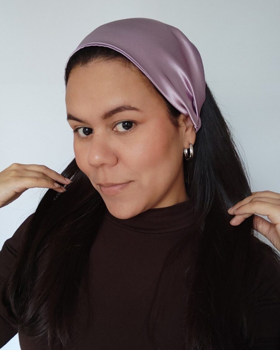 Vincha Estilo Bohemio Ursula - Satin Malva.