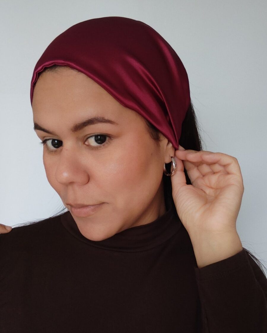 Vincha Estilo Bohemio Ursula - Satin Guinda.