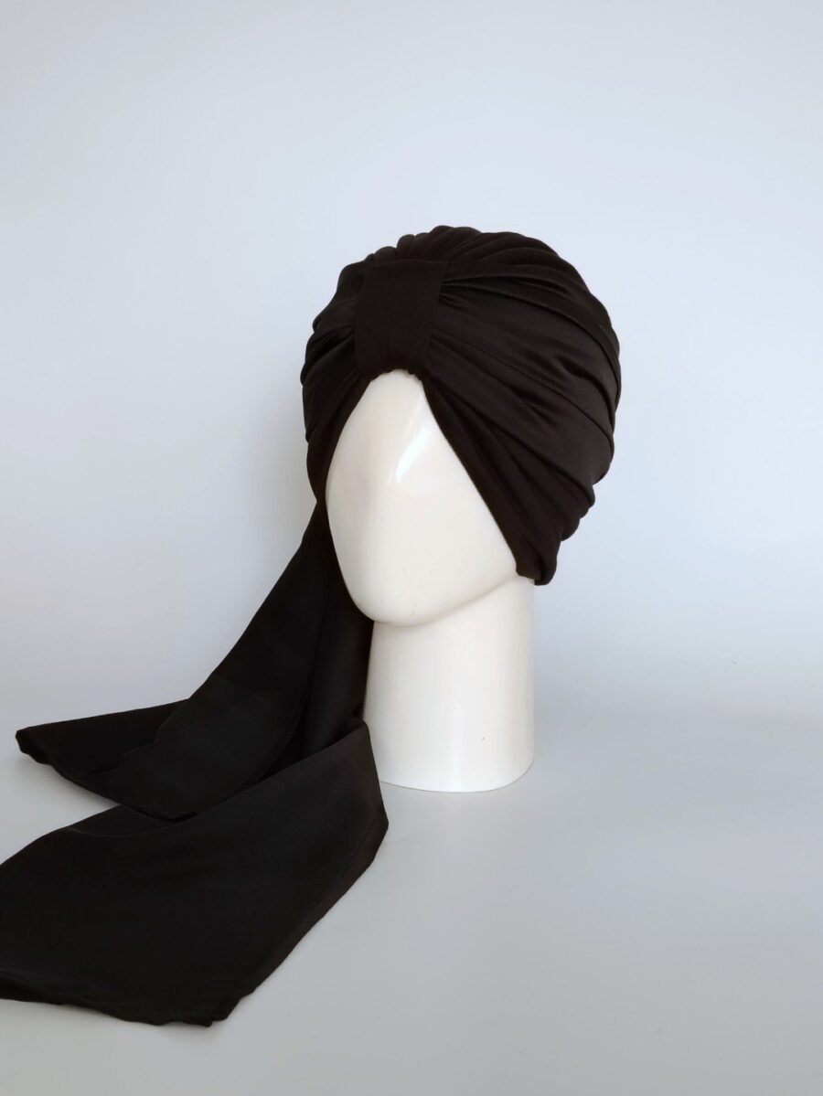 Gorro con pañoleta - Negro.