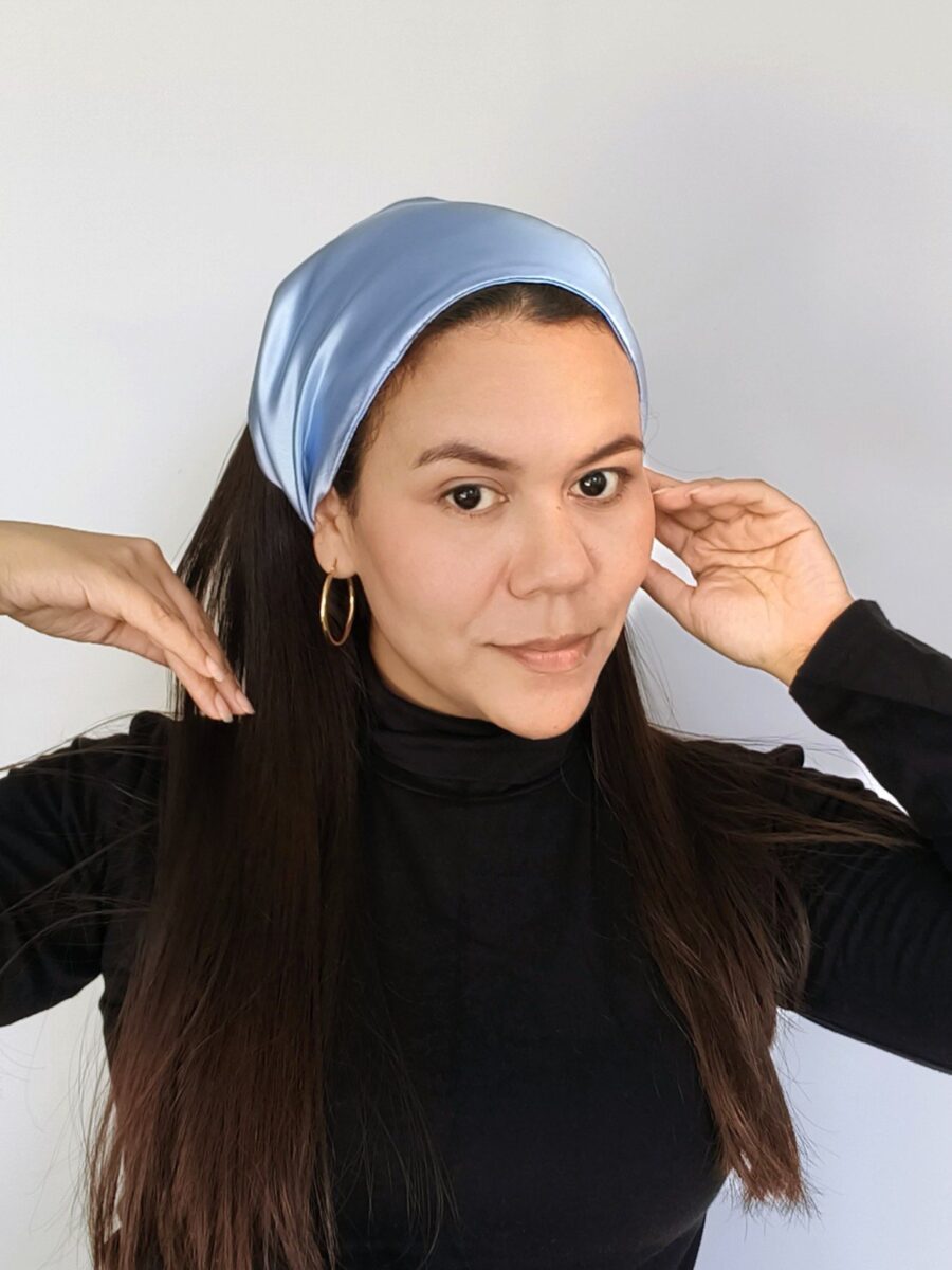 Vincha estilo bohemio Úrsula - Celeste .