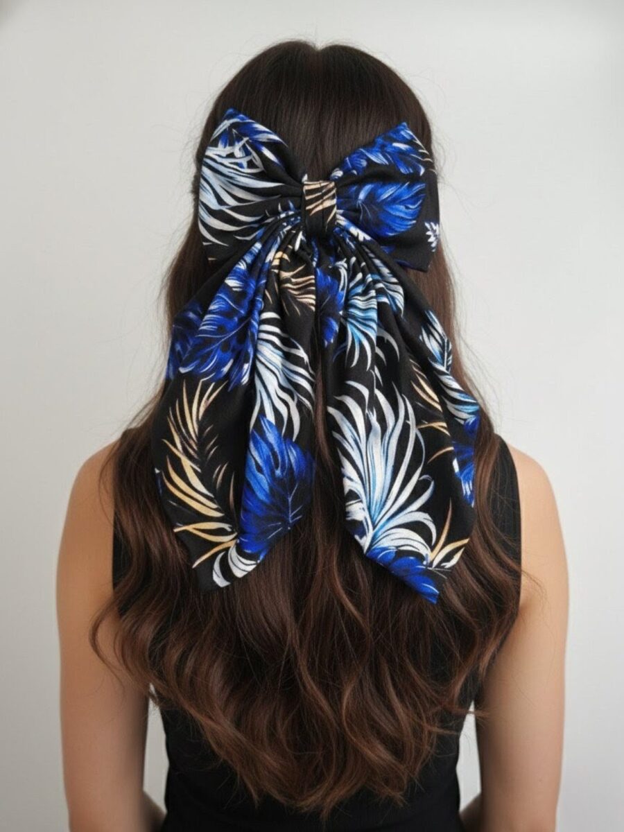 Maxi lazo Violeta - Floral azulino .