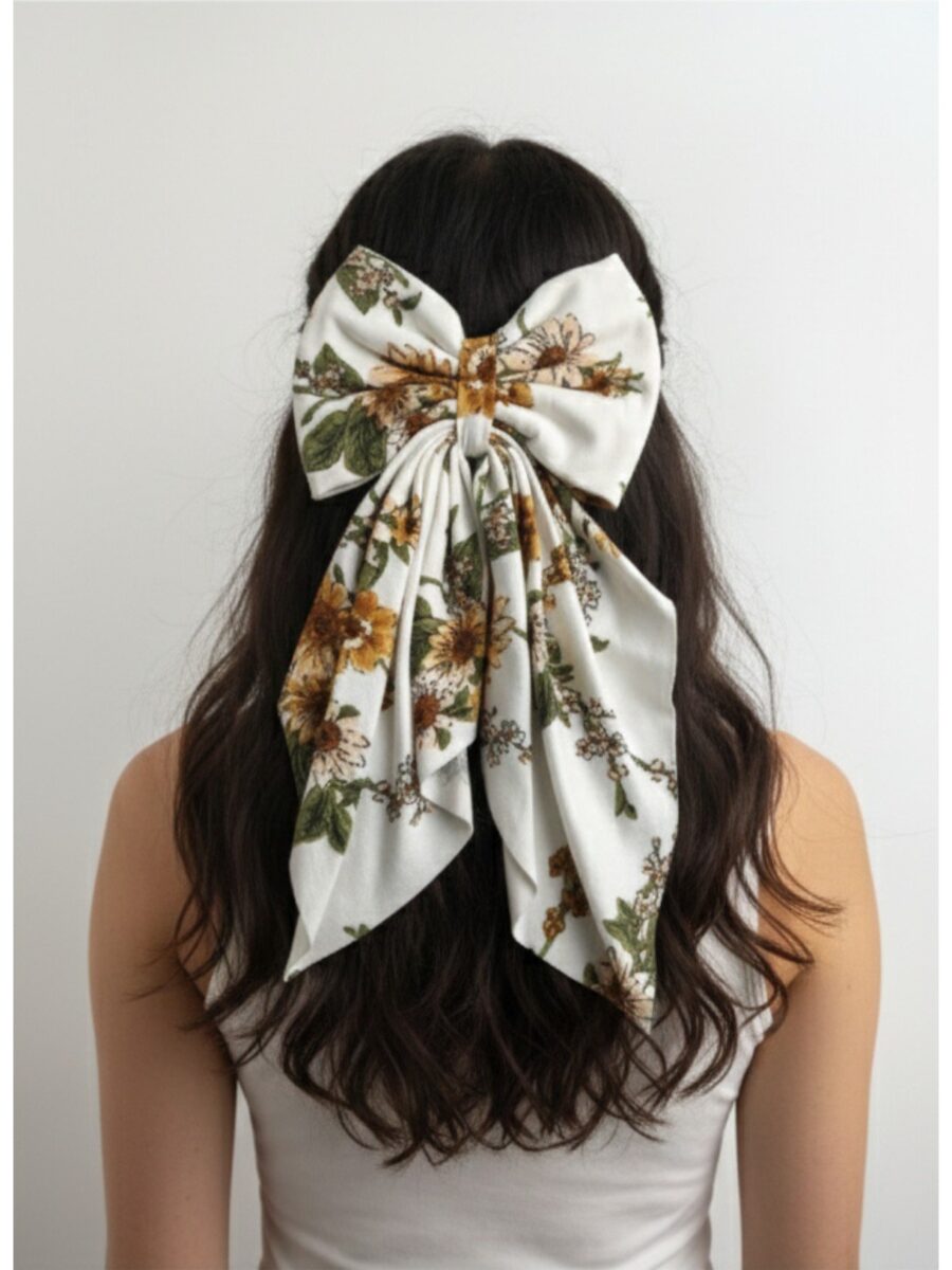 Maxi lazo Violeta - Floral dorado.