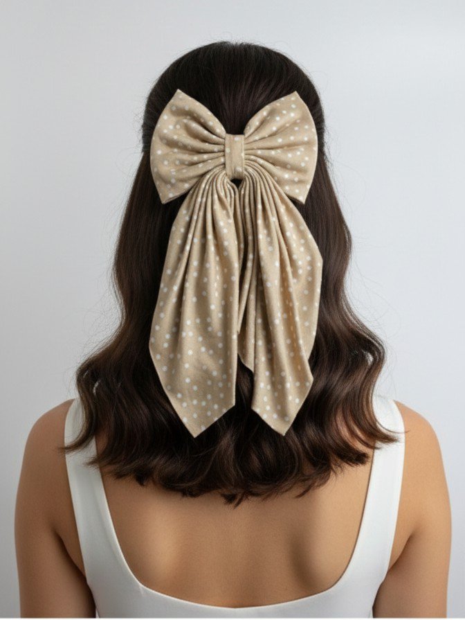 Maxi Lazo Violeta - polka dot Beige .