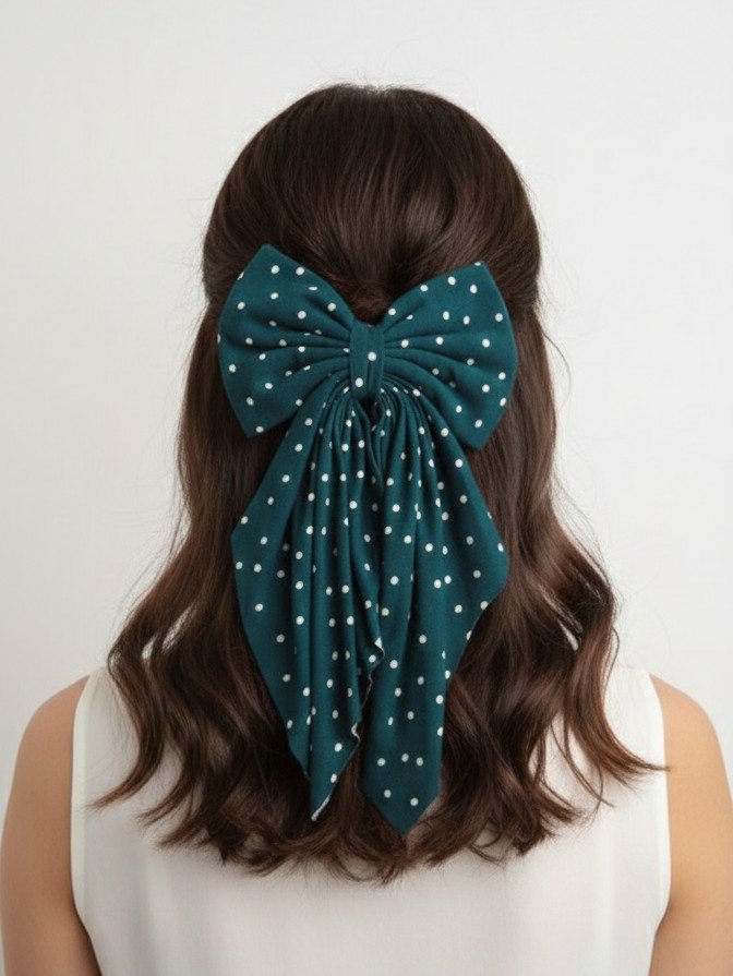 Maxi Lazo Violeta - polka dot verde botella.