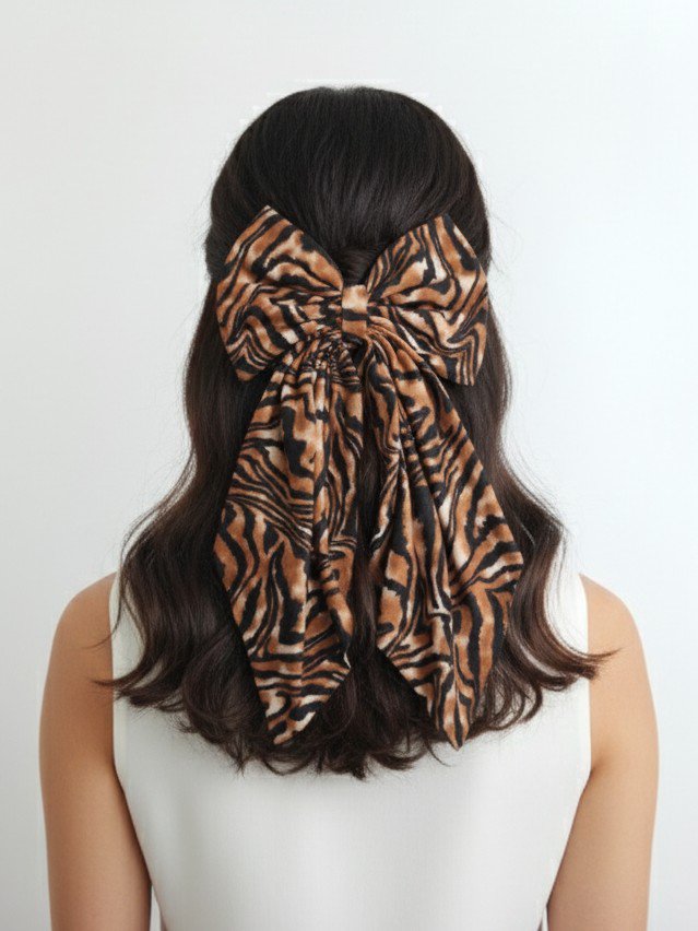 Maxi lazo Violeta - Animal print Cebra Marrón .
