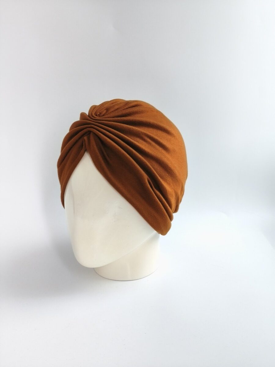 Gorro Turbante corrugado Alma - Camell.