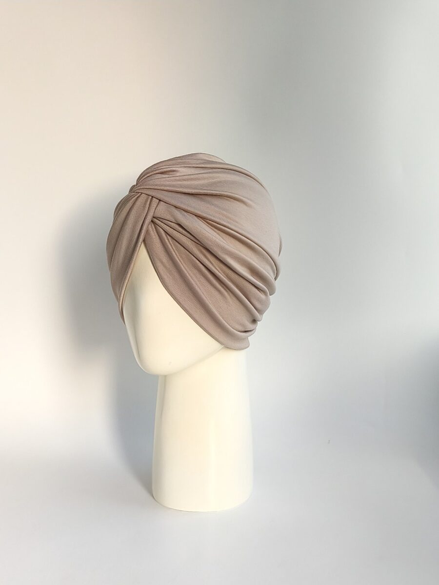 Gorro turbante cruzado - Arena .