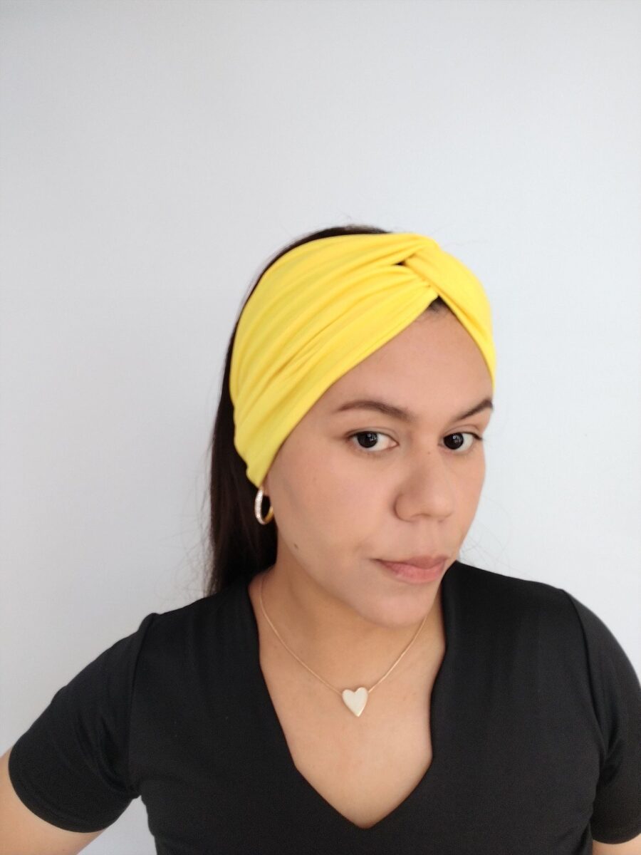 Vincha Cruzada Guadalupe - Amarillo Patito.