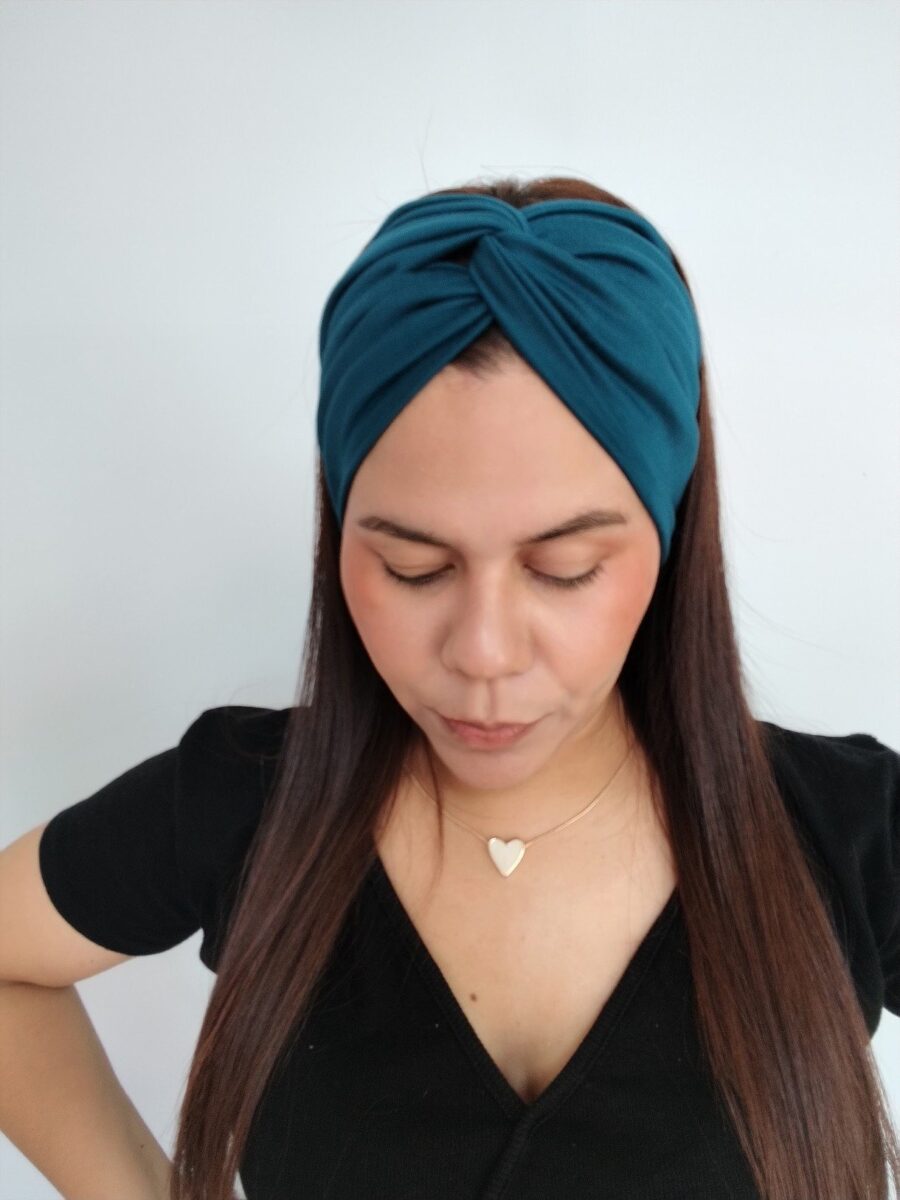 Vincha Cruzada Guadalupe - Verde esmeralda.