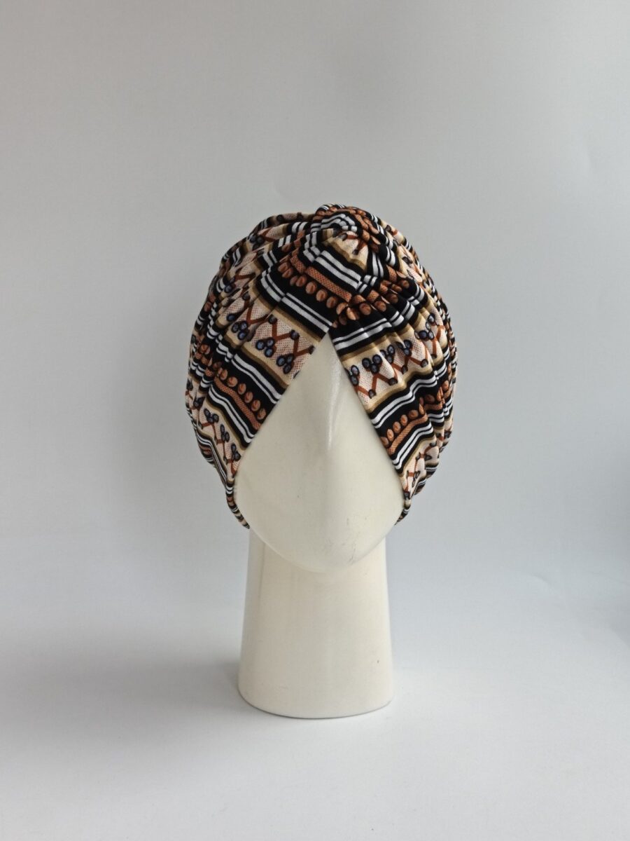 Gorro turbante cruzado - Andino Beige .