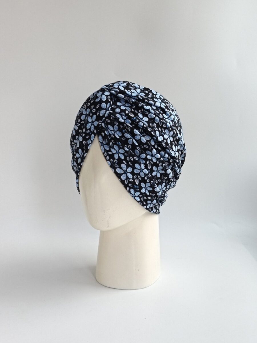 Gorro Turbante Cruzado - Floral italiano .