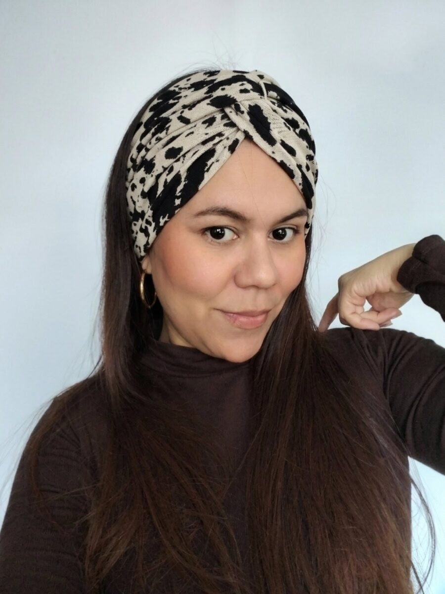 Vincha Cruzada Guadalupe - Animal print Vaca .