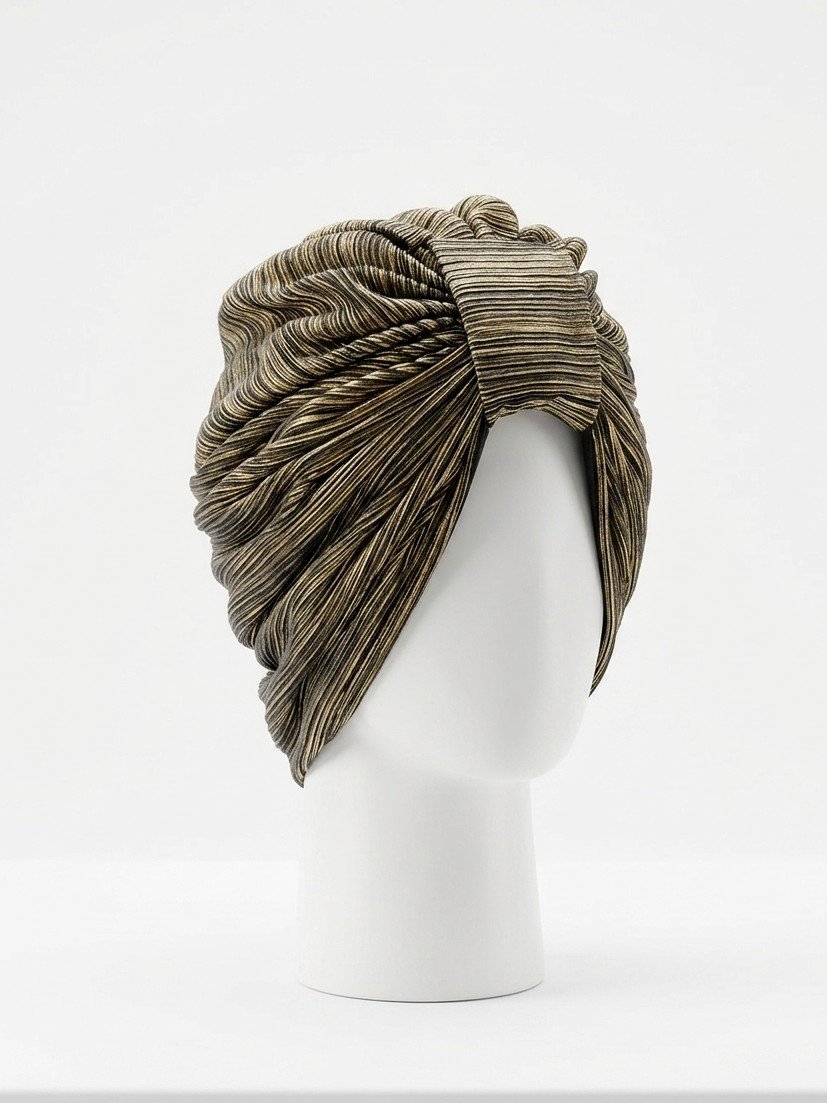 Gorros turbante clásico Deluxe - negro y dorado . edición limitada .