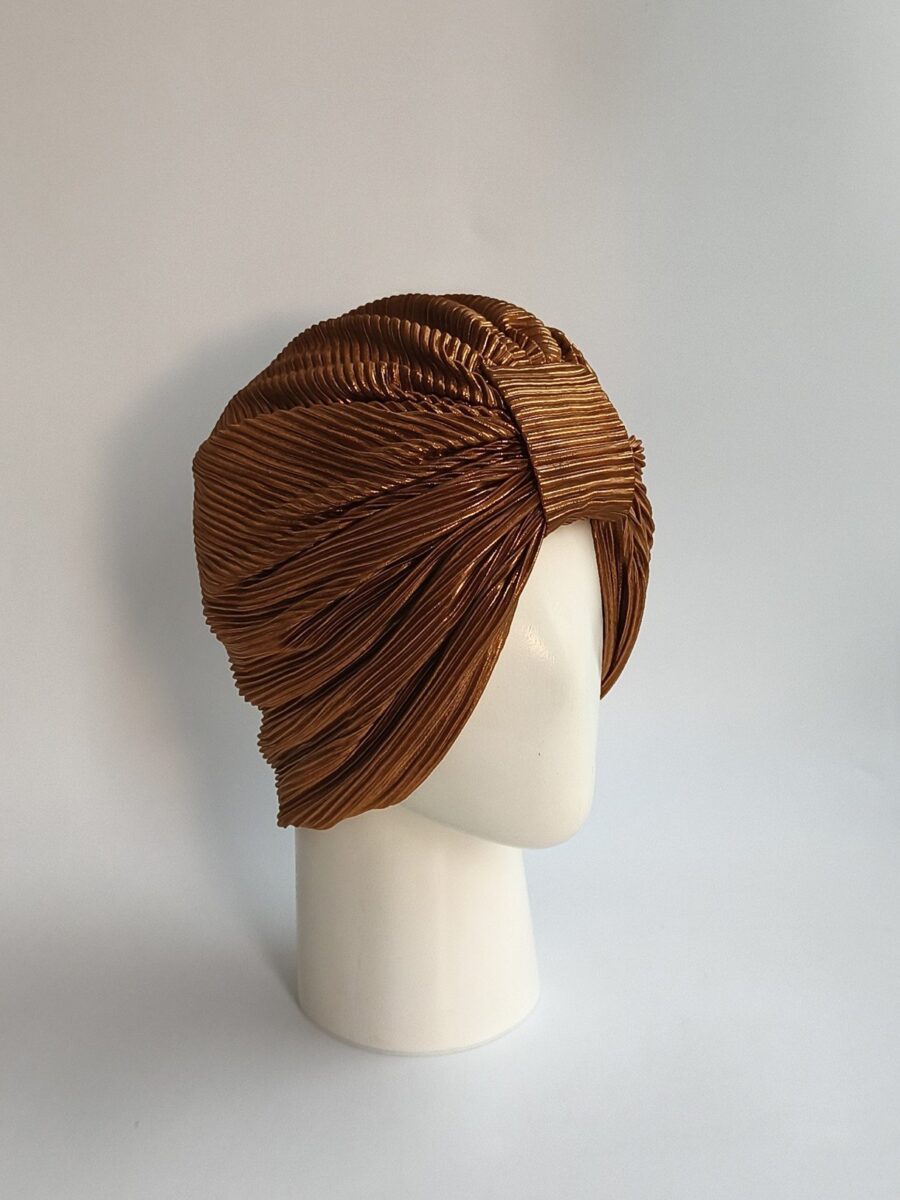 Gorro turbante clásico Deluxe - Camell brillante .