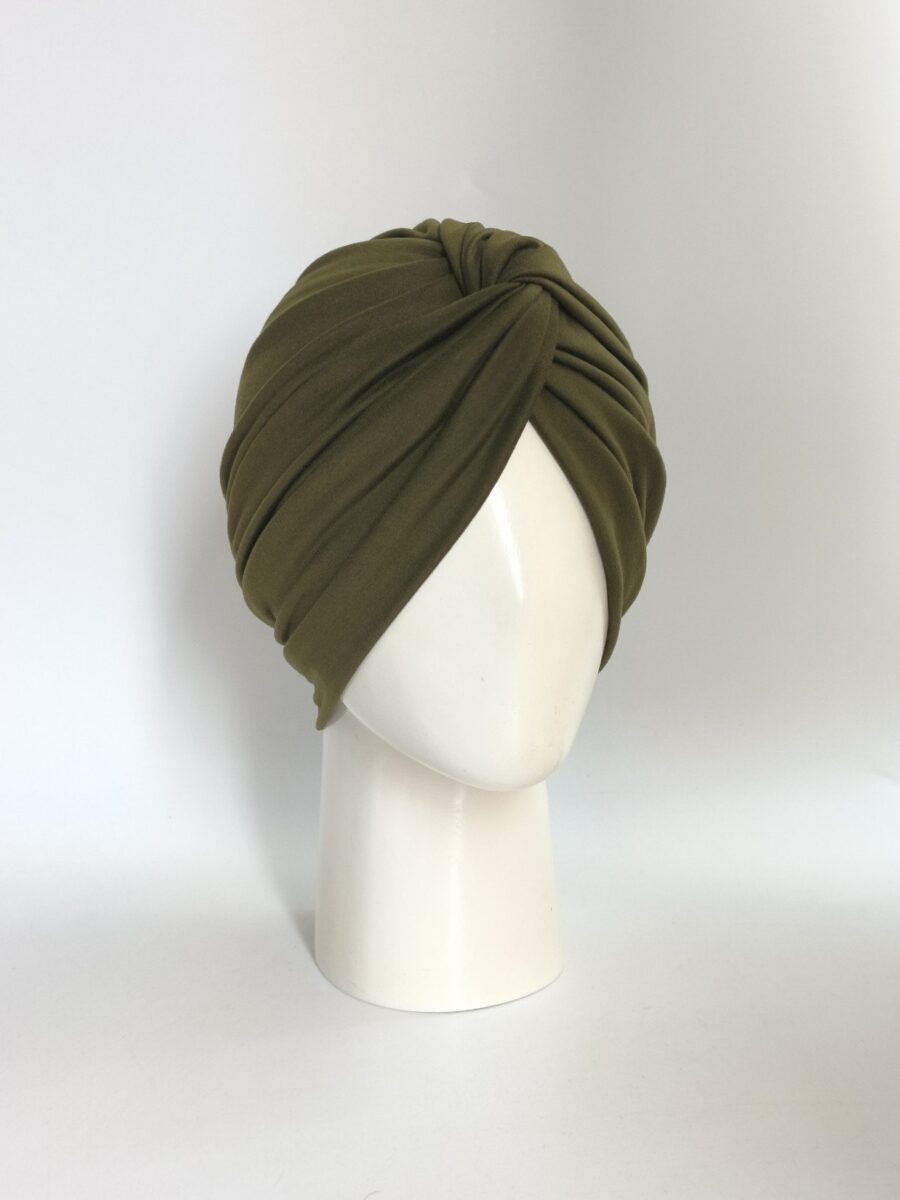 Gorro Turbante cruzado - Verde Militar.