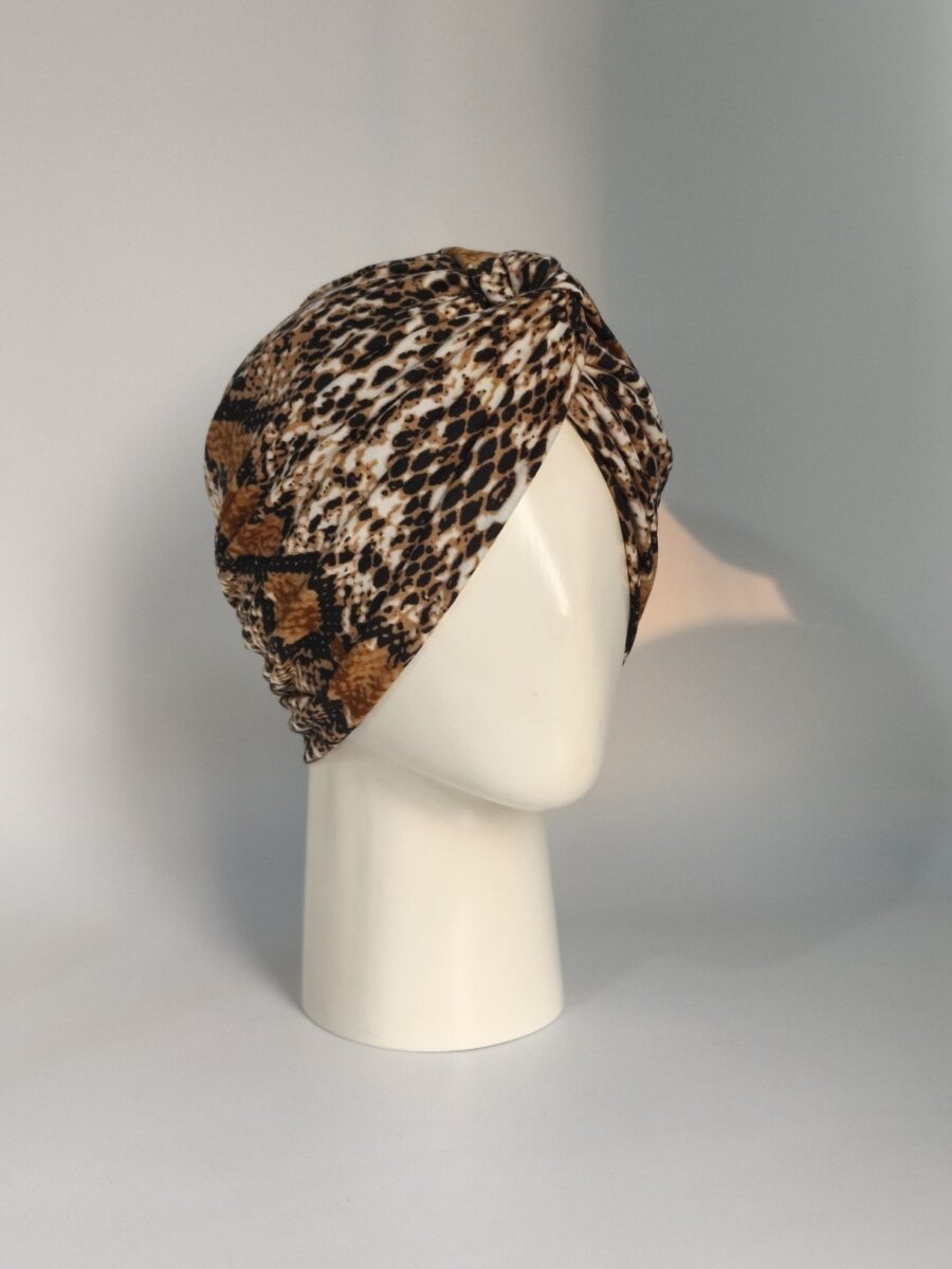 Gorro Turbante cruzado - serpiente.