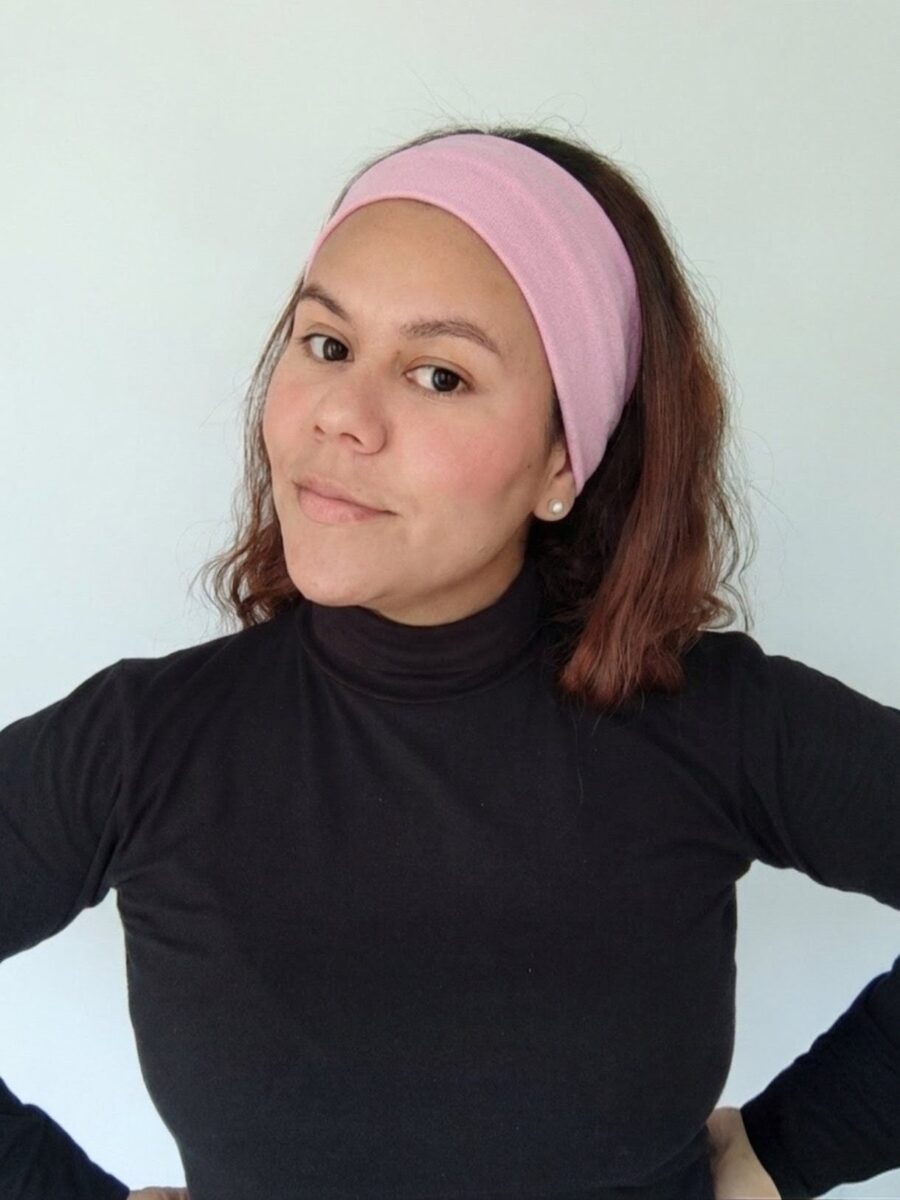 Vincha Chantal estilo Discreto - Rosado Bebé.