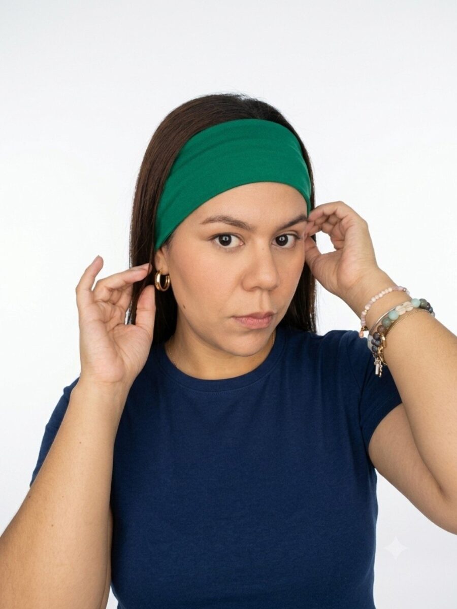 Vincha estilo Discreto Chantal - Verde Perico .