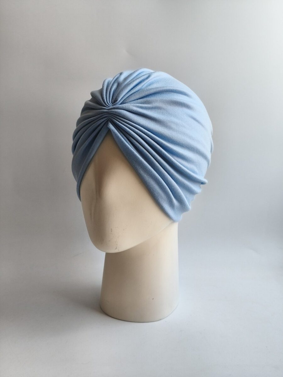 Gorro Turbante Fruncido Alma - Celeste .