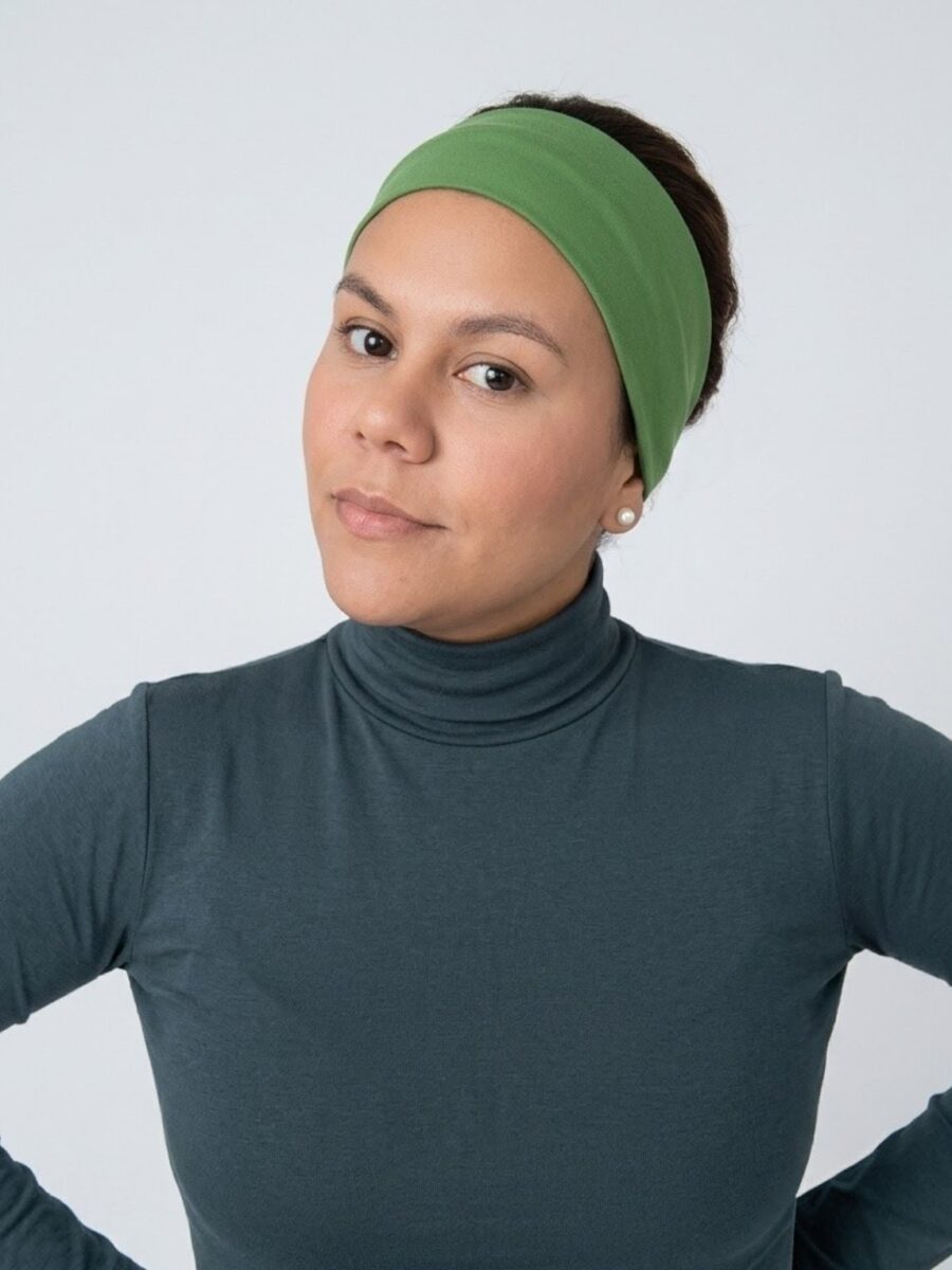 Vincha estilo Discreto Chantal - verde olivo.