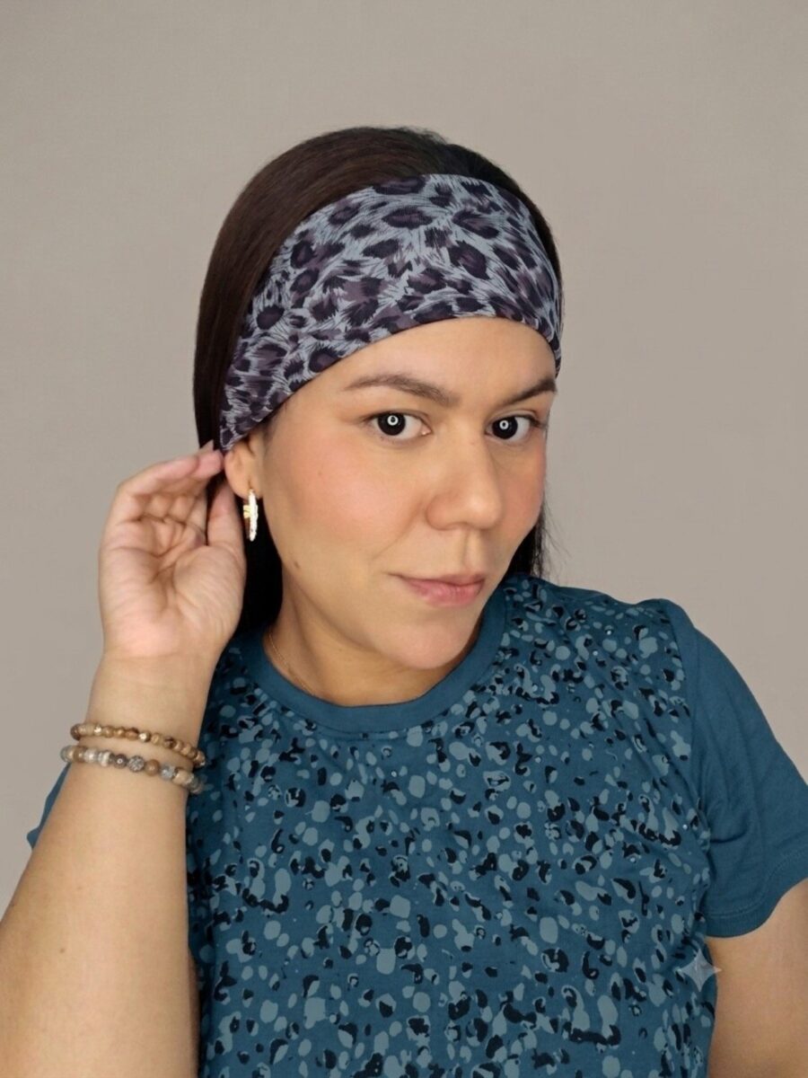 Vincha estilo Discreto Chantal - Animal print Acero .