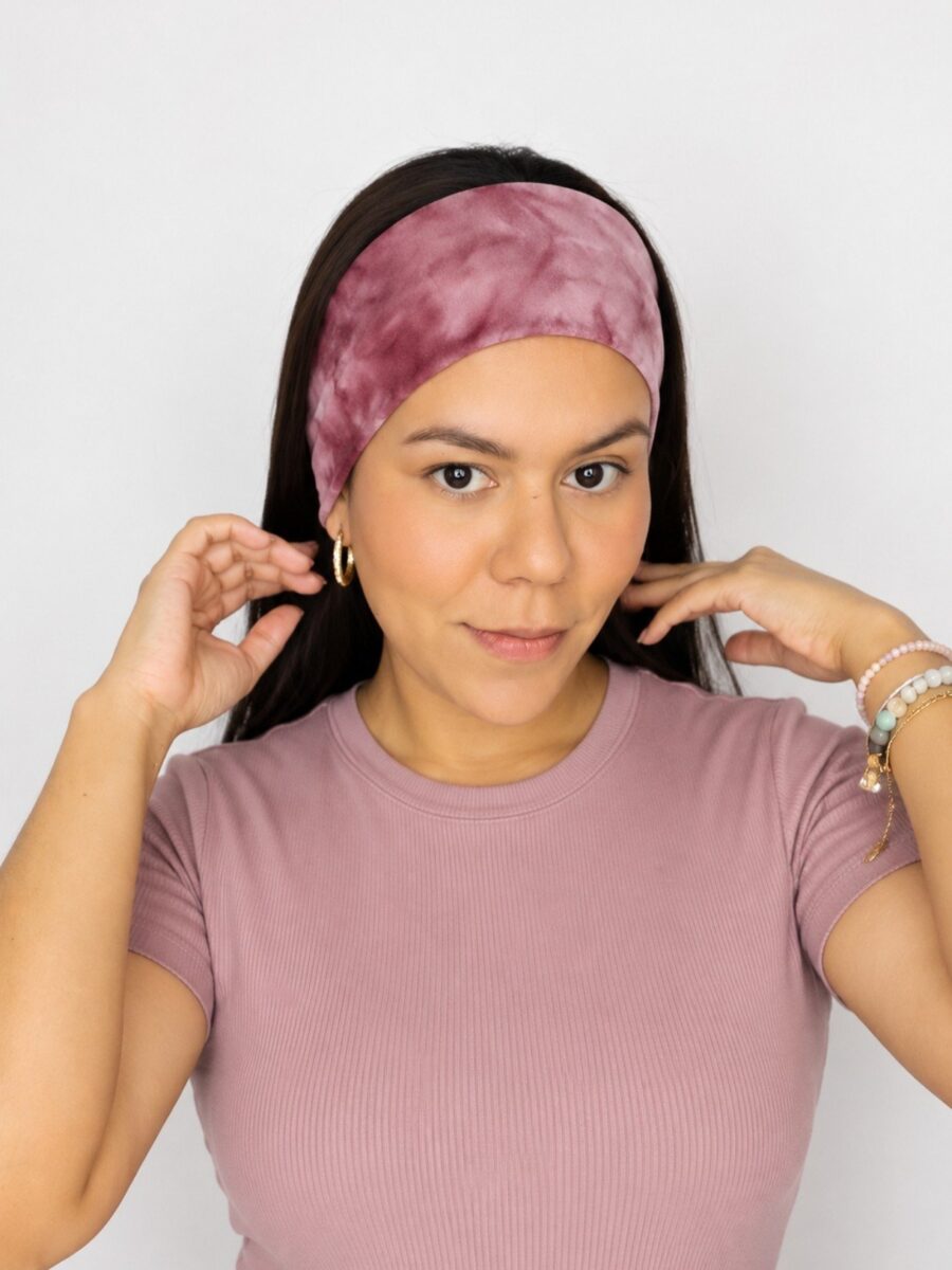 Vincha estilo Discreto Chantal - jaspeada palo rosa.
