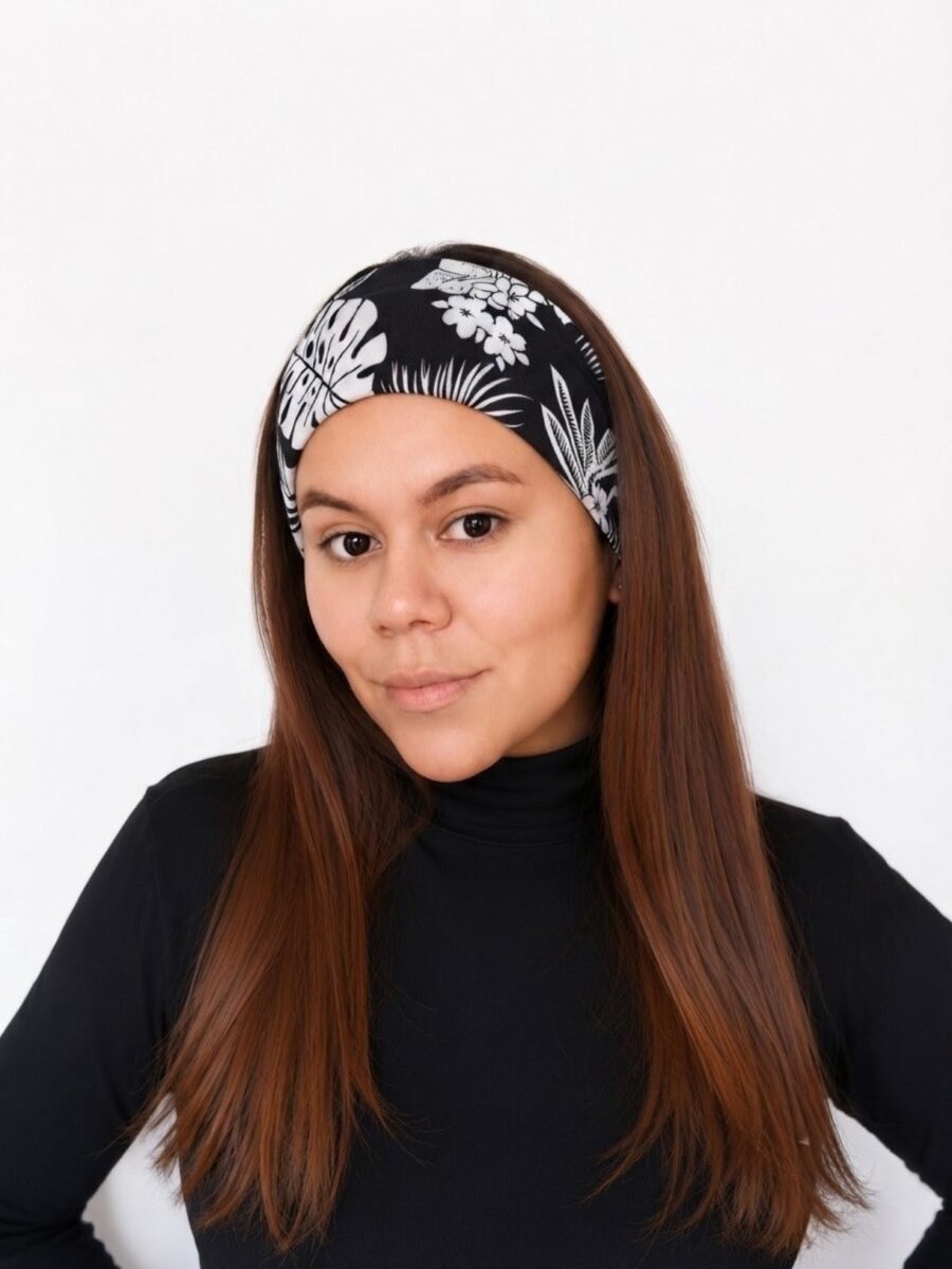 Vincha estilo Discreto Chantal - Palmeras tropical.