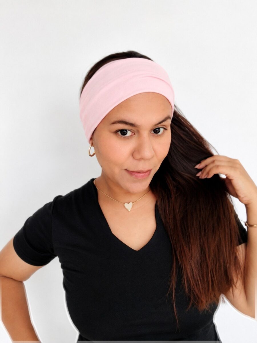 Vincha estilo Discreto Chantal - Rosado pálido .