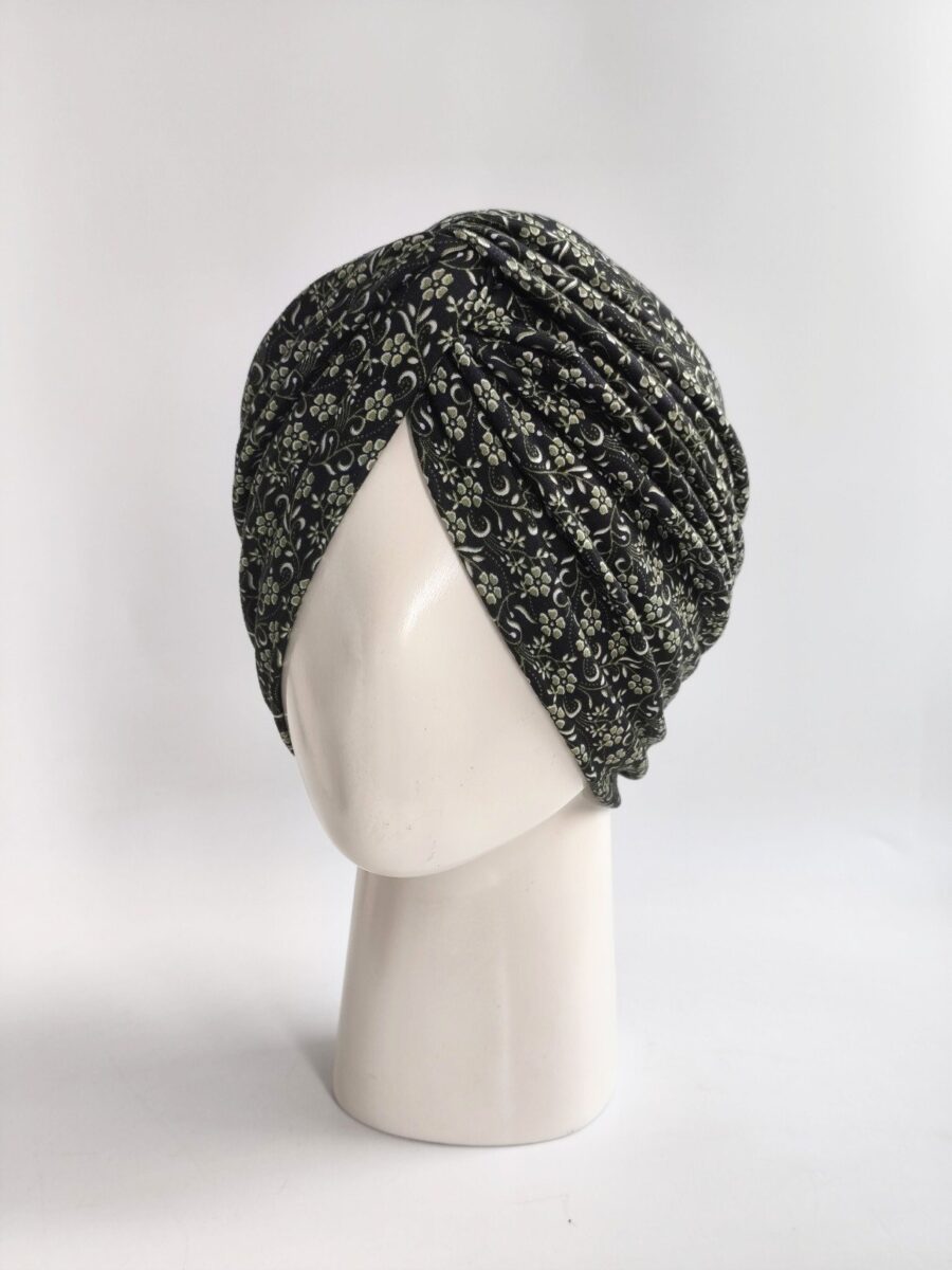 Gorro Turbante cruzado - Musgo verde.