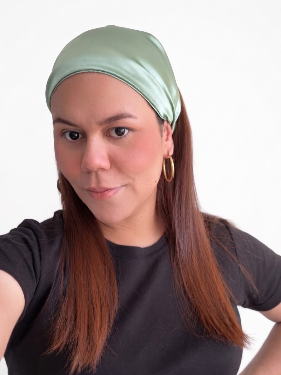 Vincha estilo bohemio Úrsula -  verde olivo.